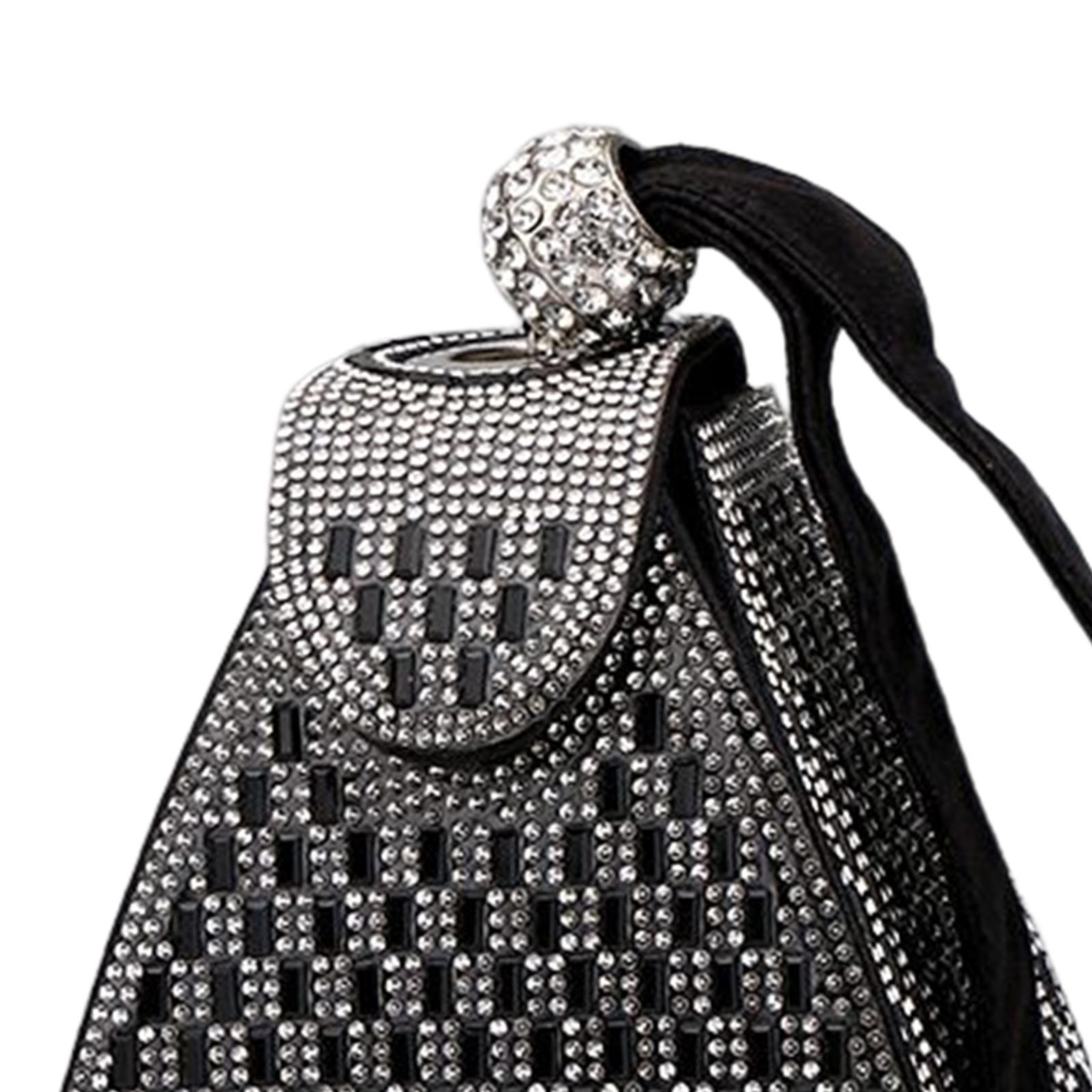 Clutch Purse Handbag Ladies Evening Bag Events Bridal Cocktail Party Black 