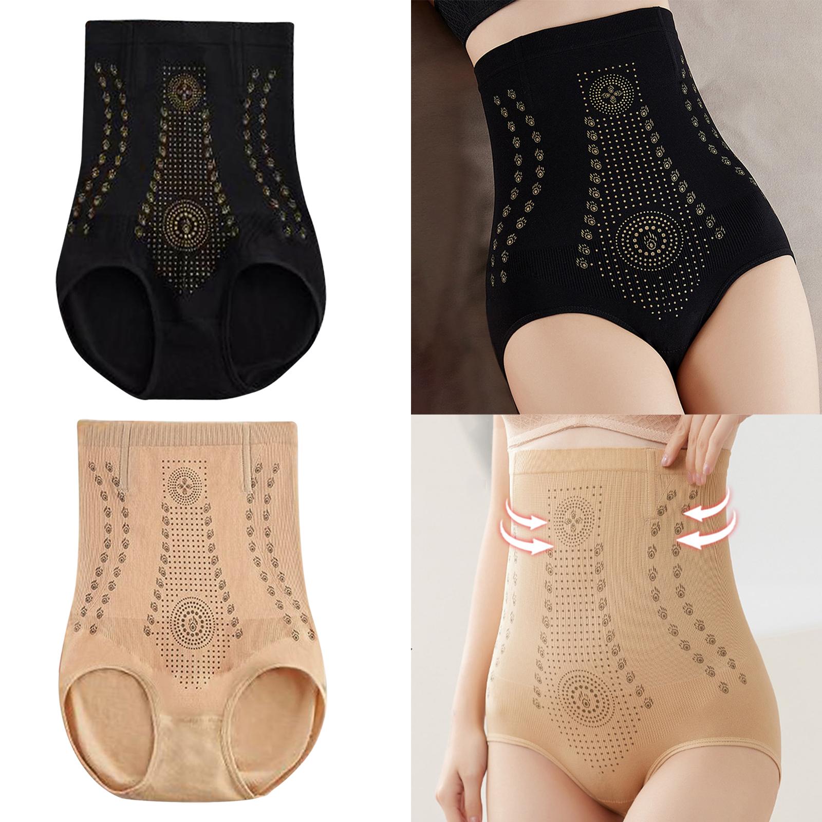 Women High Waist Underwear Knickers Full Coverage Tummy Control Panties Black M