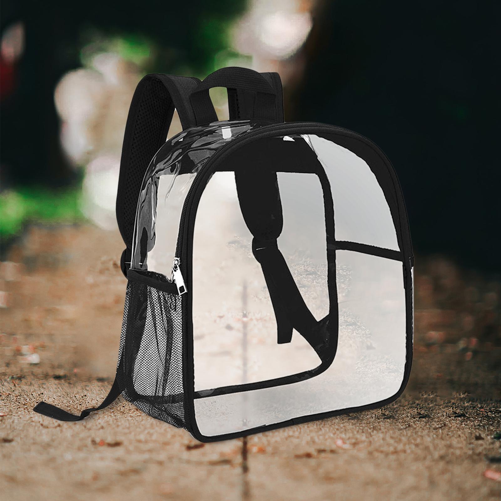 Clear Backpack Waterproof Transparent PVC Backpack for Events Travel College Black