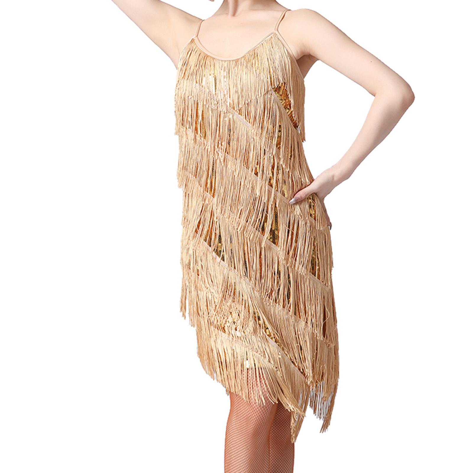 Women's Flapper Dress 1920S Ladies Ballroom Samba Tango Dance Costume L