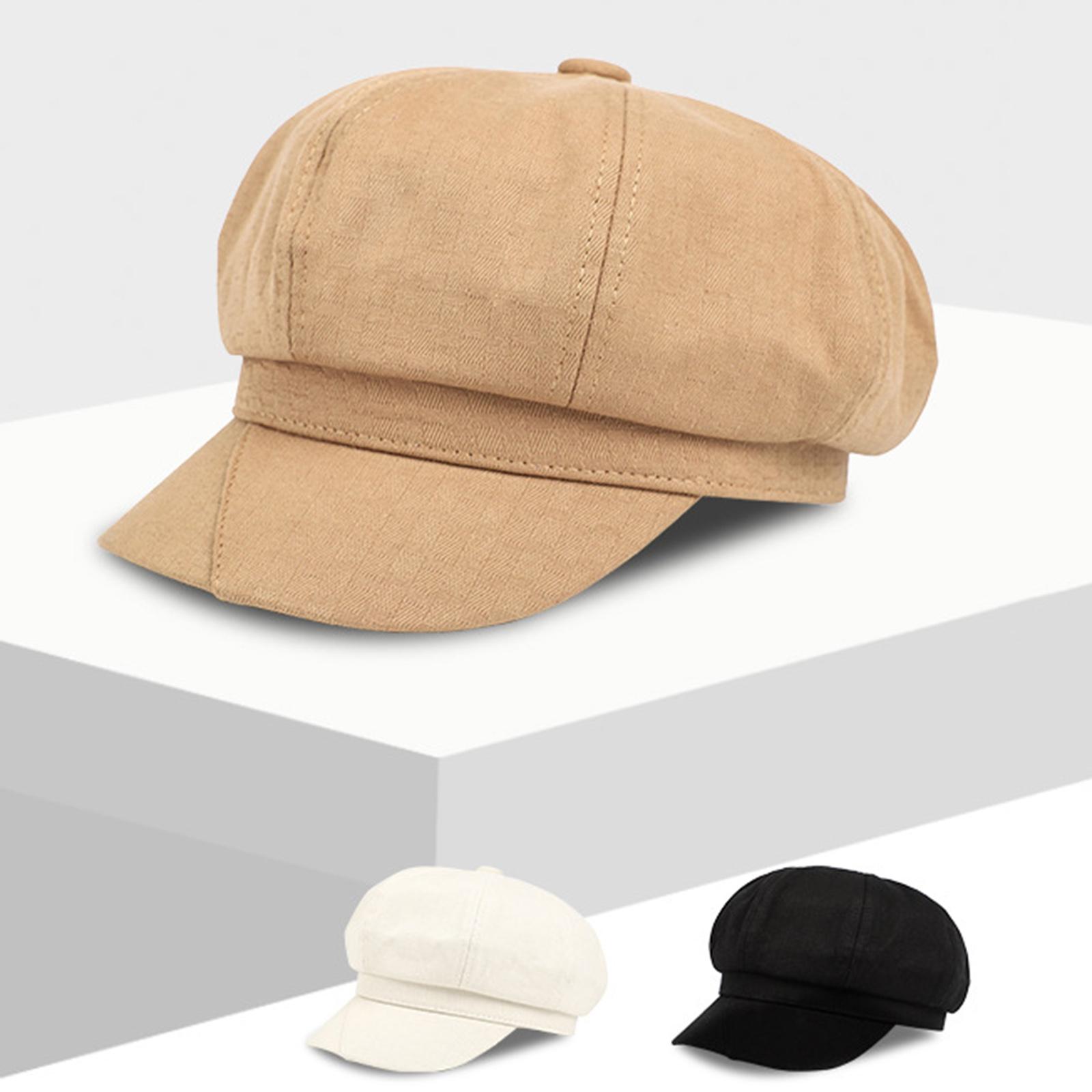 Cabbie Flat Hat Flat Caps Newsboy Hat for Summer Womens Brown 