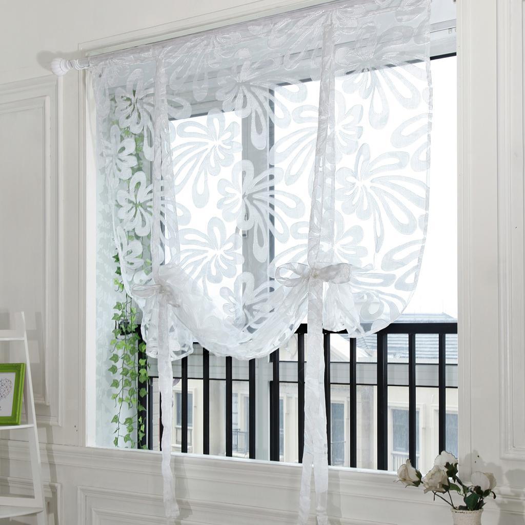 Pack von 2 Jacquard Flower Style römischen kurzen Fenster