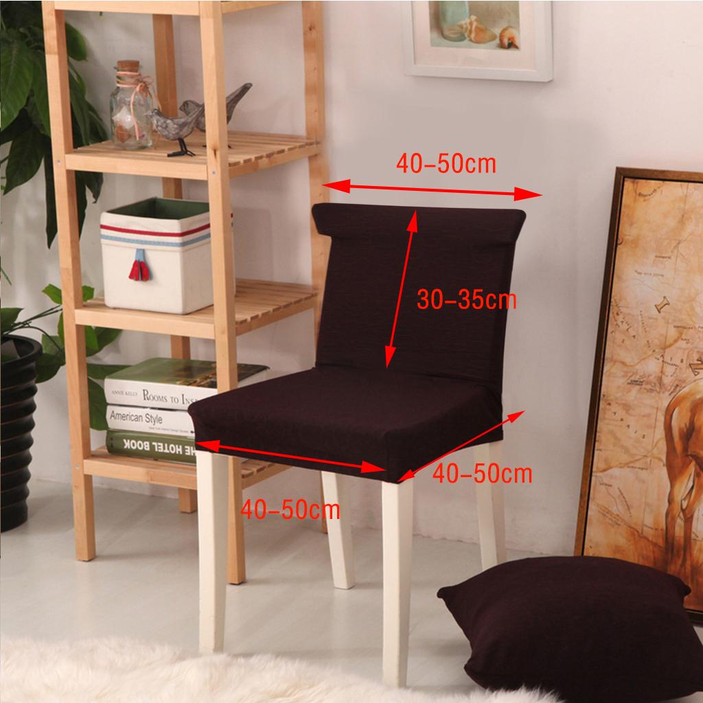 2Pcs Thick Knitted Removable Elastic Dining Chair Slipcover Covers Coffee