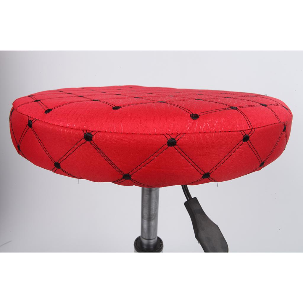 Round Home Bar Stool Chair Cover Slipcover Grid Red Grid -35cm