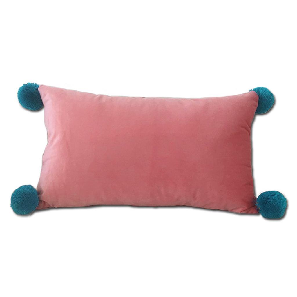 Throw Pillow Case Velvet Pillow Cushion Covers Rectangle_Pink