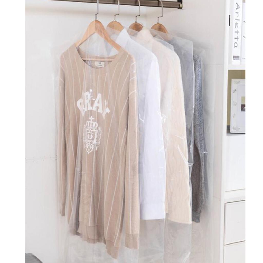 10pcs Clear Plastic Garment Covers Clothes Coat Dress Shirt Dry Cleaner