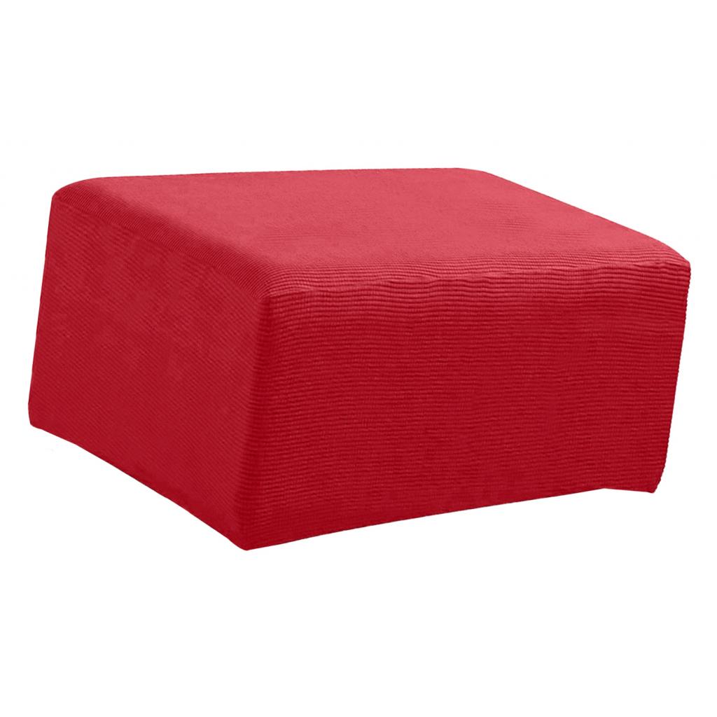 Stretch Ottoman Pouf Cover Footrest Stool Slipcover Protector a Red