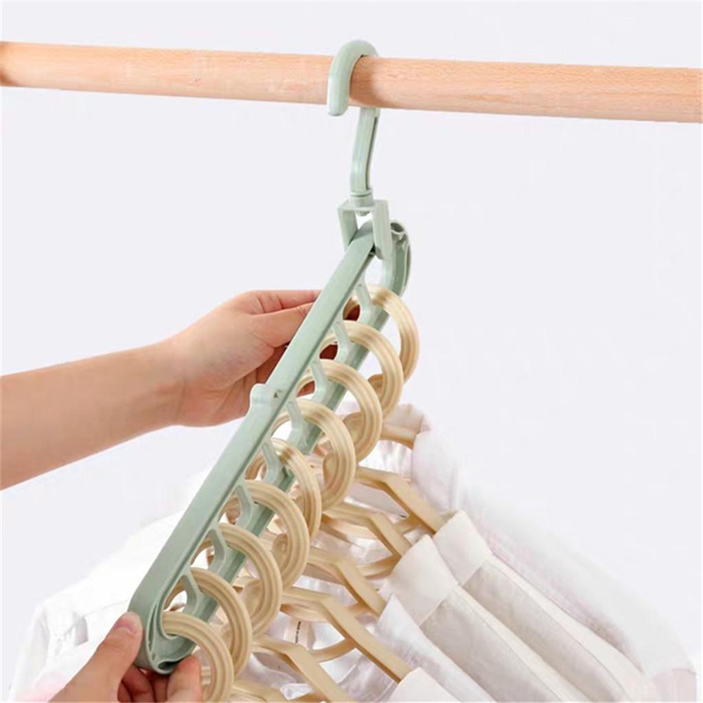 Plastic Multi-Port Clothes Hanger Organizer  White