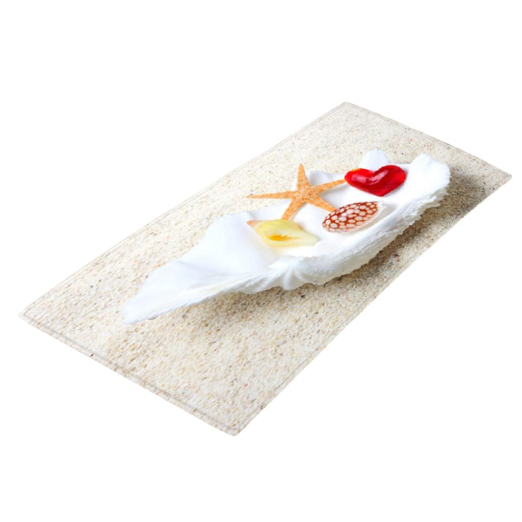 Seashell Printed Floor Mat Runner Non-slip Bedside Area Carpet 120x40cm