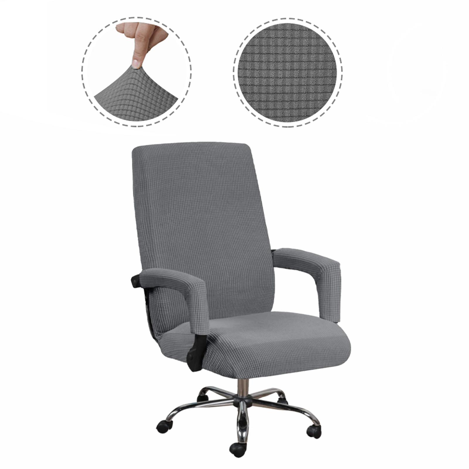 Home Office Computer Chair Full Stretchable Rotate Chair Seat Cover Gray L