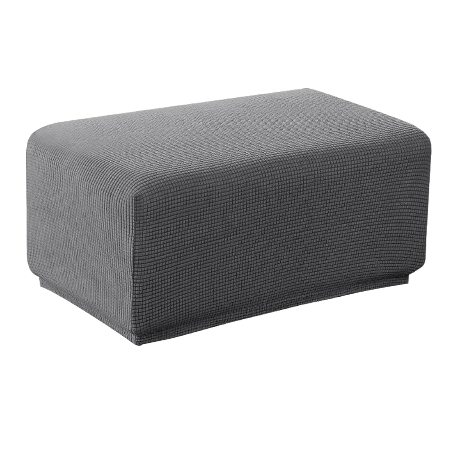 Ottoman Cover Footstool Slipcover Footrest Stool Sofa Protector  Gray L