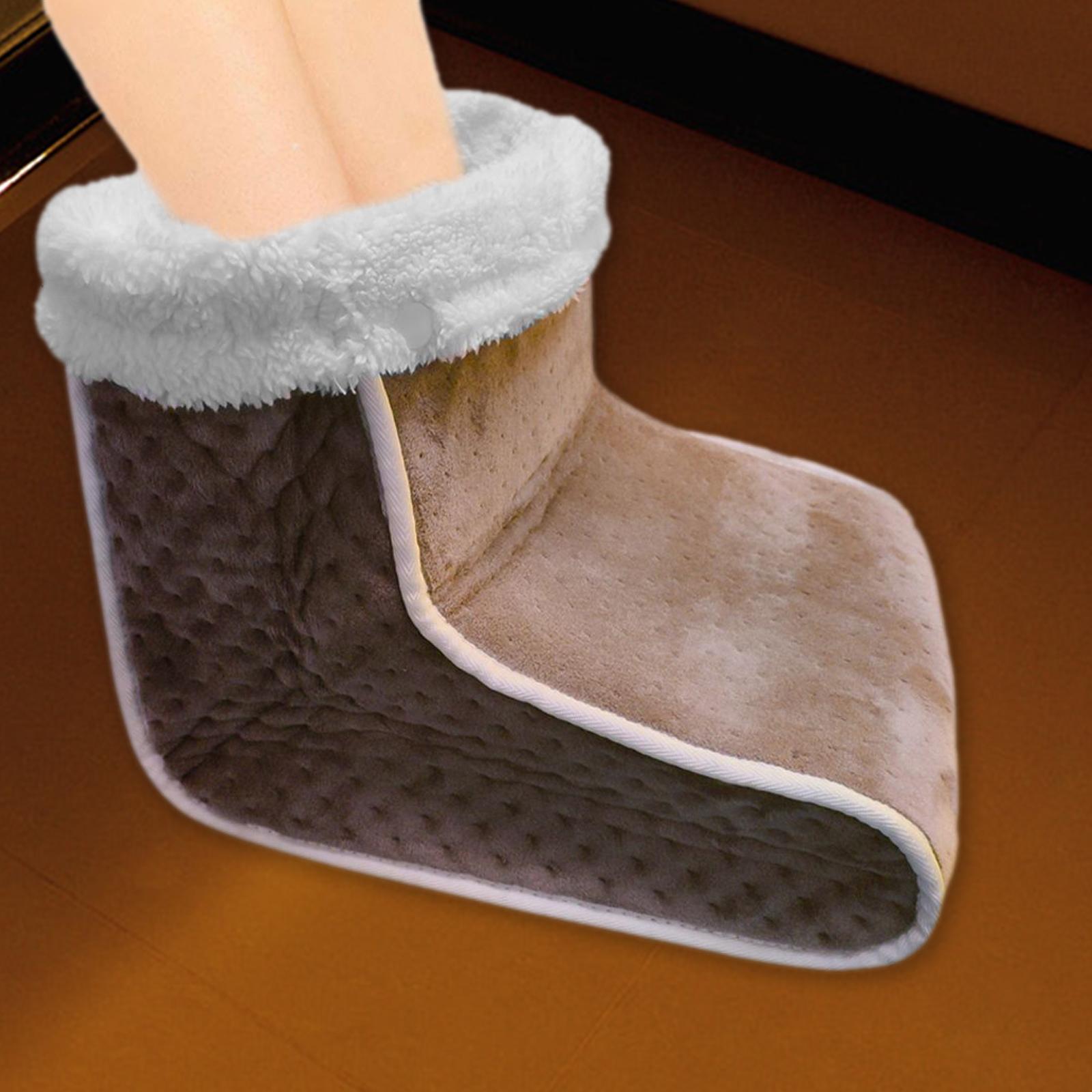 Electric Heated Foot Warmer Winter Relaxing Boot Warmer Home Office Brown