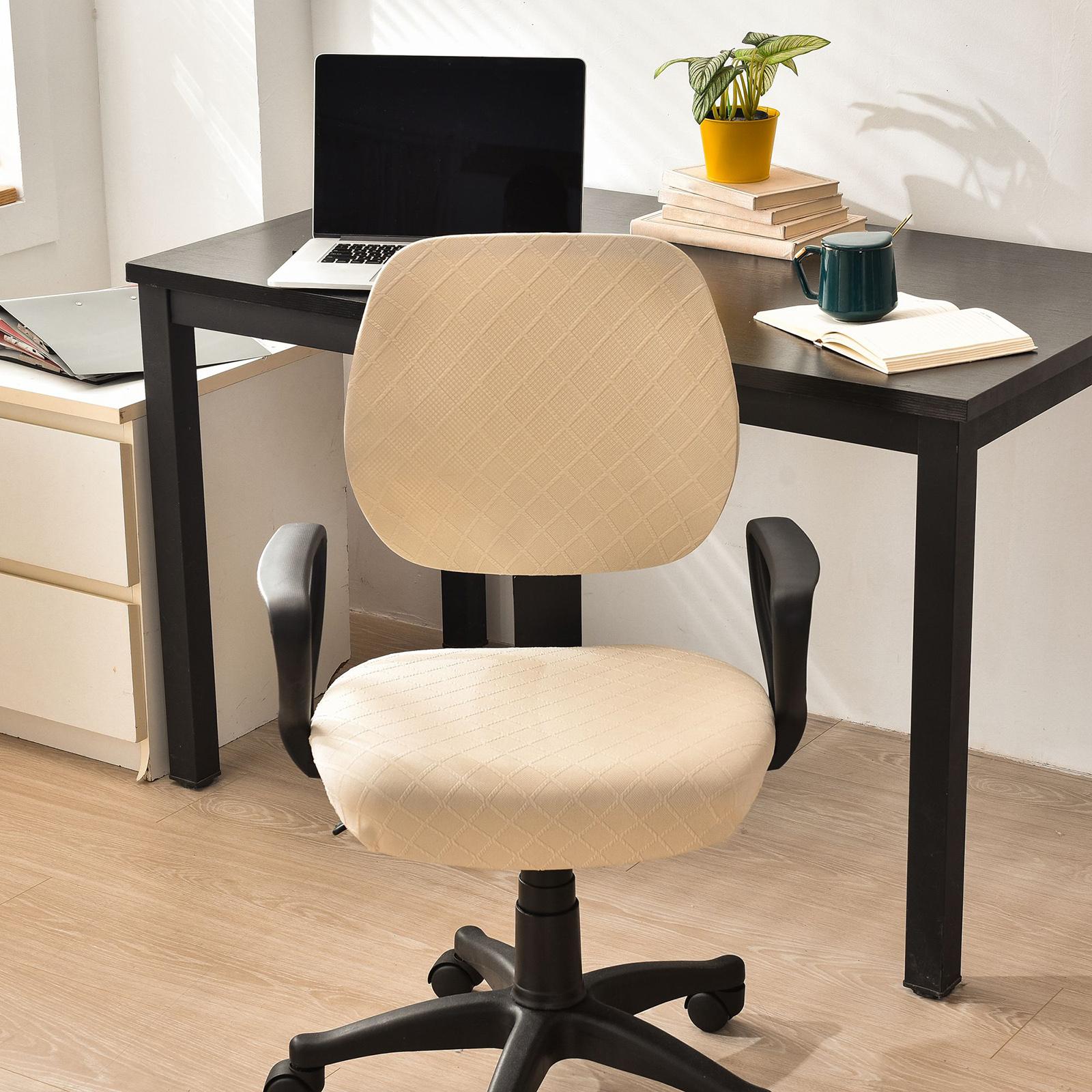 Separated Rotate Chair Seat Cover Slipcover Removable for Computer Chair beige