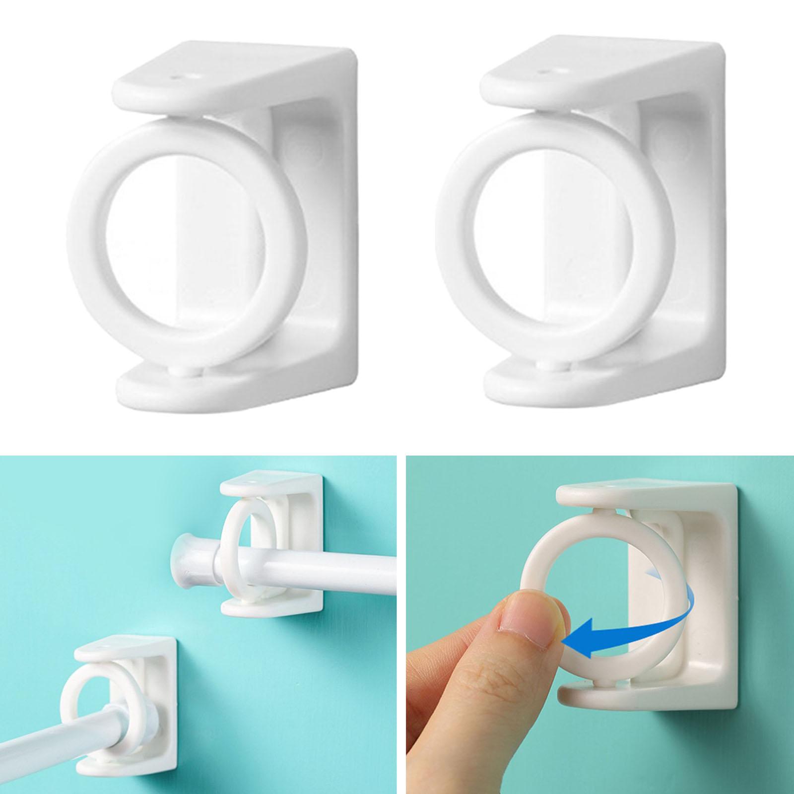 Curtain Rod Holder Brackets Drapery Hooks for Toilet Bathroom Hotel Use