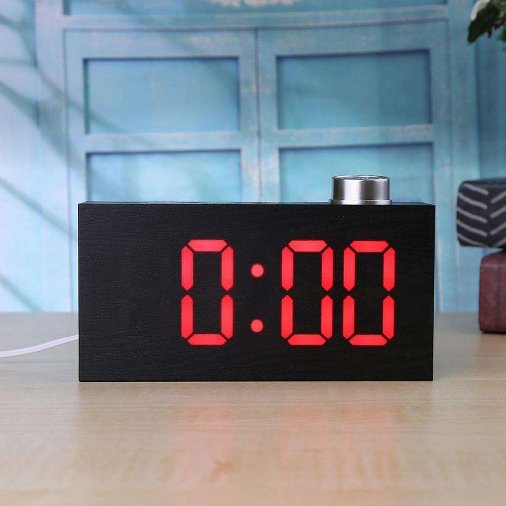 Digital LED Snooze Electronic Alarm Clock Desk Table Clock Temperature Red