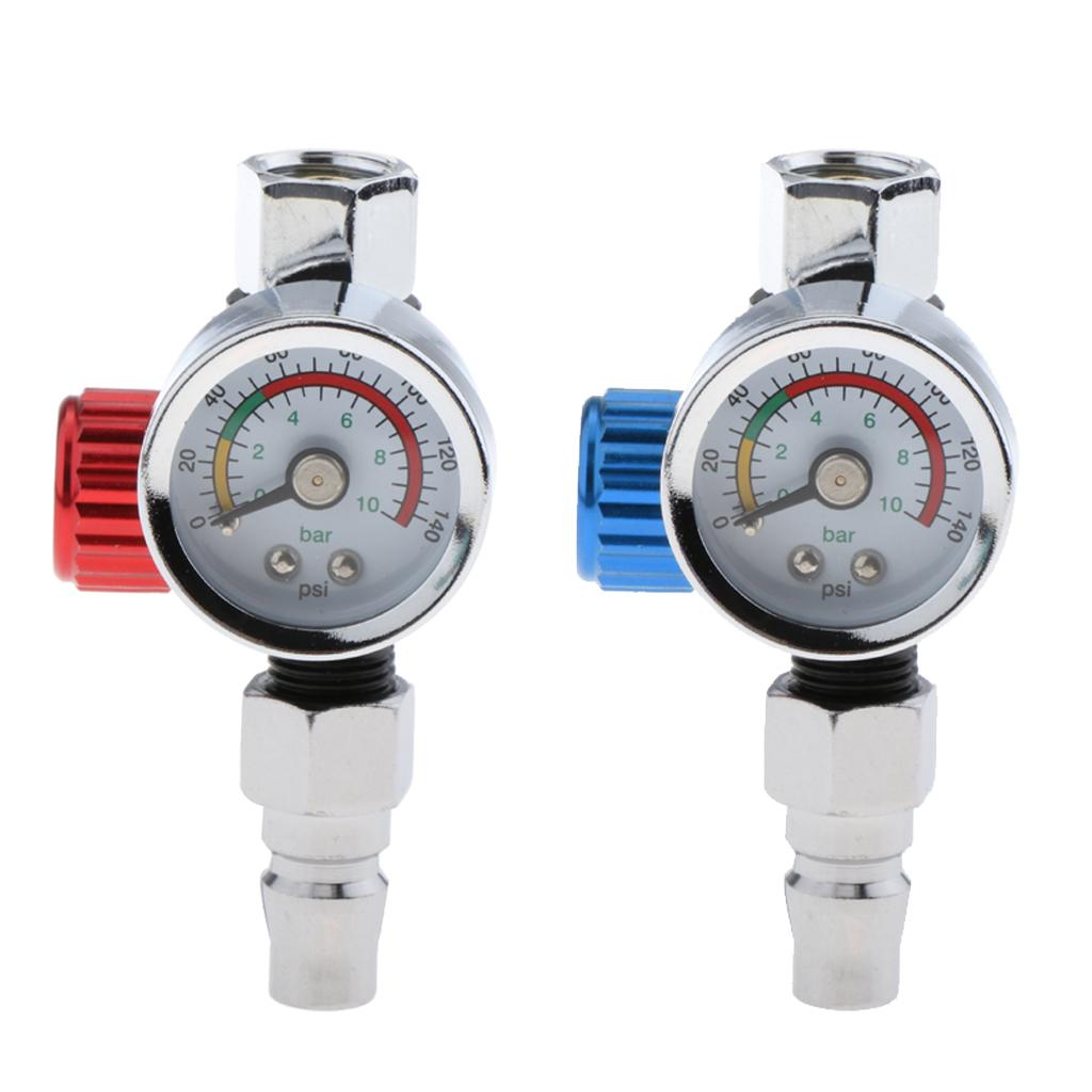 Adjustable Spray Gun Air Pressure Regulator Spray Gun Pressure Gauge Red