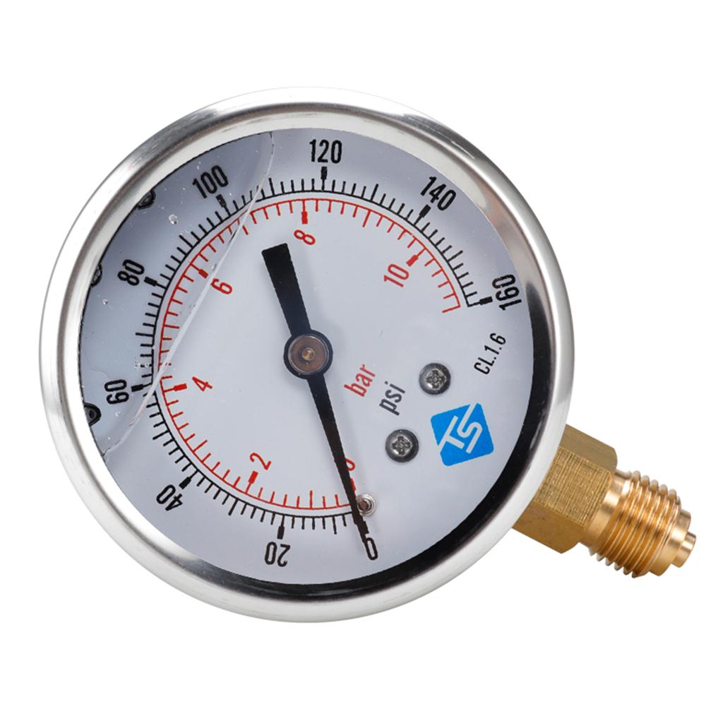 Y60 Radial Glycerine Filled Pressure Gauge Vacuum Gauge 0-160psi