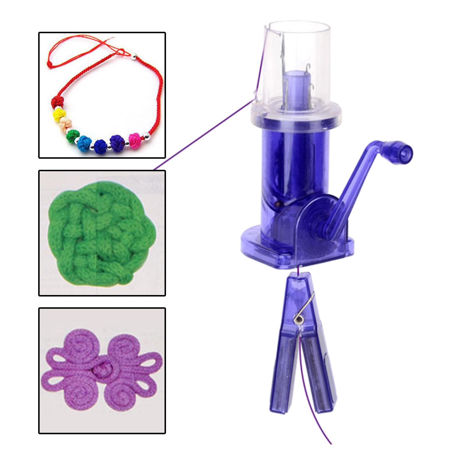 Manual Knitting Machine for Fishtail Button Knots Spiral Loop Knots Blue