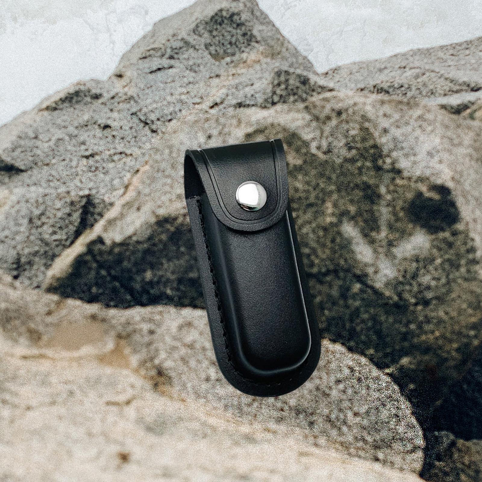 Leather Folding Blade Knife Sheath Classical Durable S Black