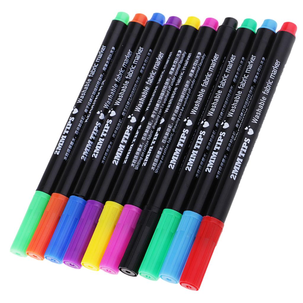 2mm Tip Washable Fabric Markers Clothes T Shirt Art Craft Markers