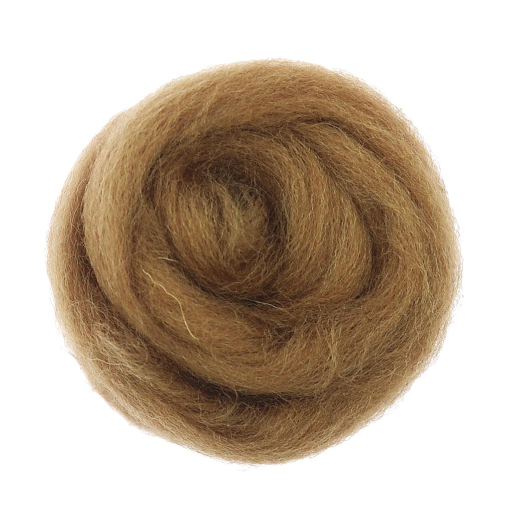 1 Piece 10g Wool Top Roving Felting Wool Spinning Felting Fiber Coffee