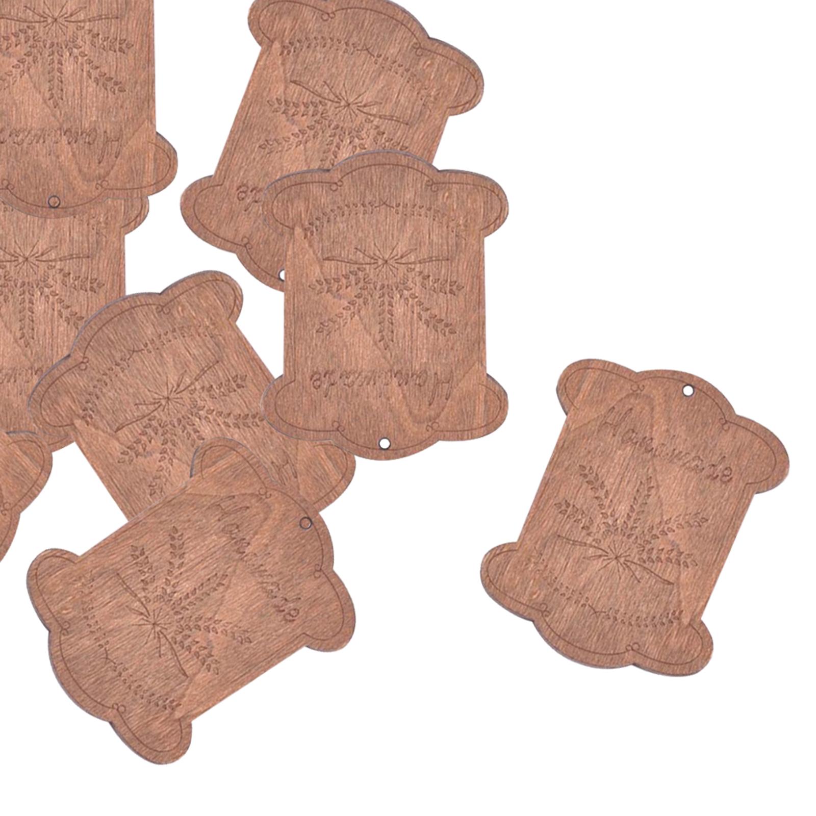 Wooden Floss Bobbins Cross Stitch Cotton Thread Bobbin Wheat 10pcs