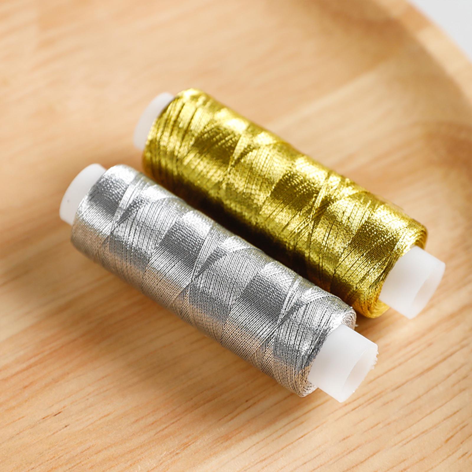 Embroidery Thread 10Pcs for wearing Accessories Quilting Embroidery Projects Gold
