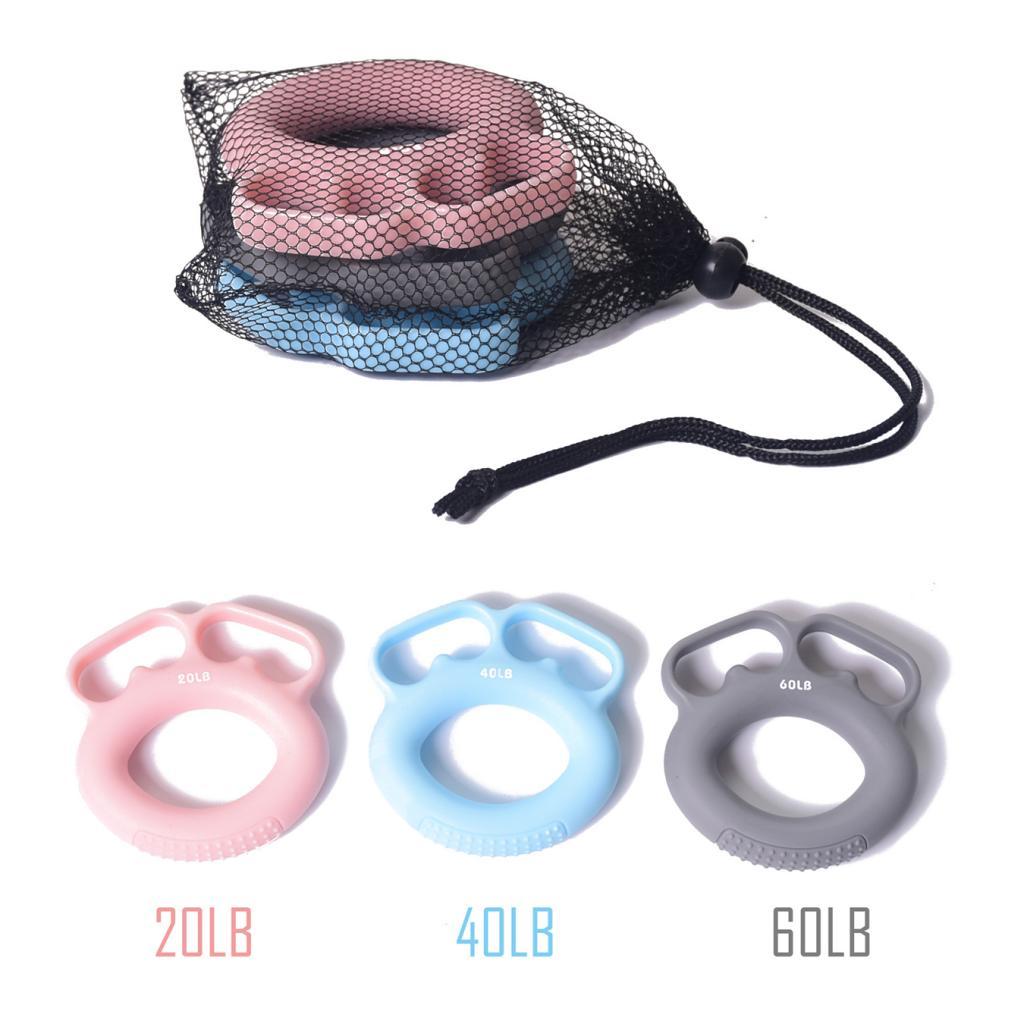 3Pcs Silicone Hand Finger Grip Rings Muscle Power Training Finger Separate