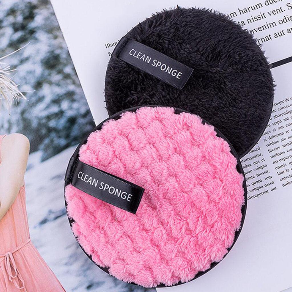 Reusable Microfiber Makeup Remover Puff    Pineapple pattern ( pink )