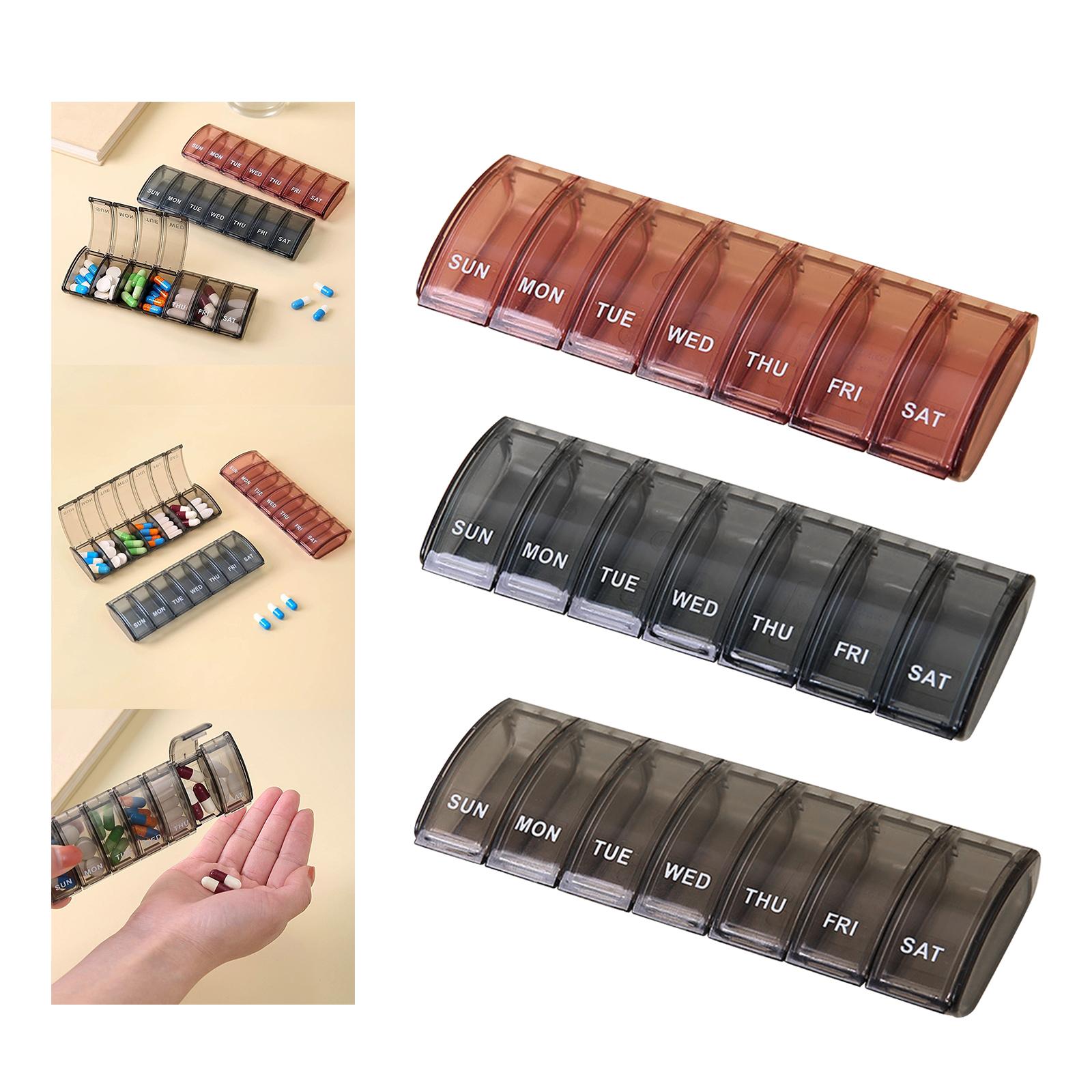 Weekly Pills Case Dustproof Individual Daily Work Traveling Dispenser Sealed Red