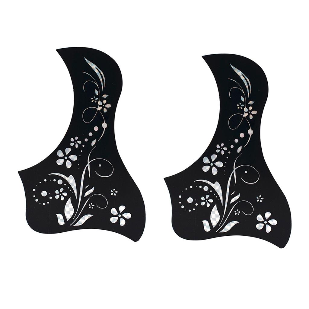 2 Pieces Guitar Pickguard Scratch Plates for Acoustic Folk Guitar Silver