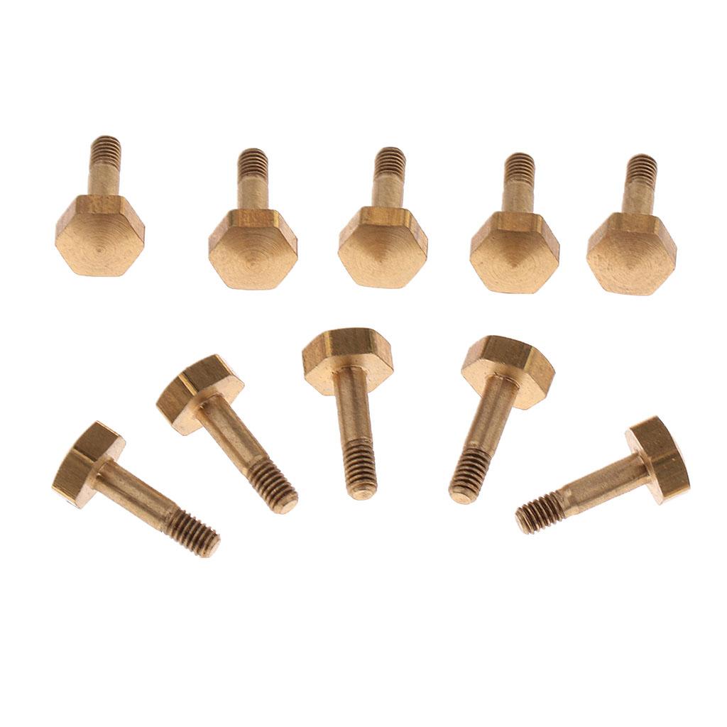 10 Pieces Metal Trumpets Water Key Screws Spit Valve Rods Golden DIY