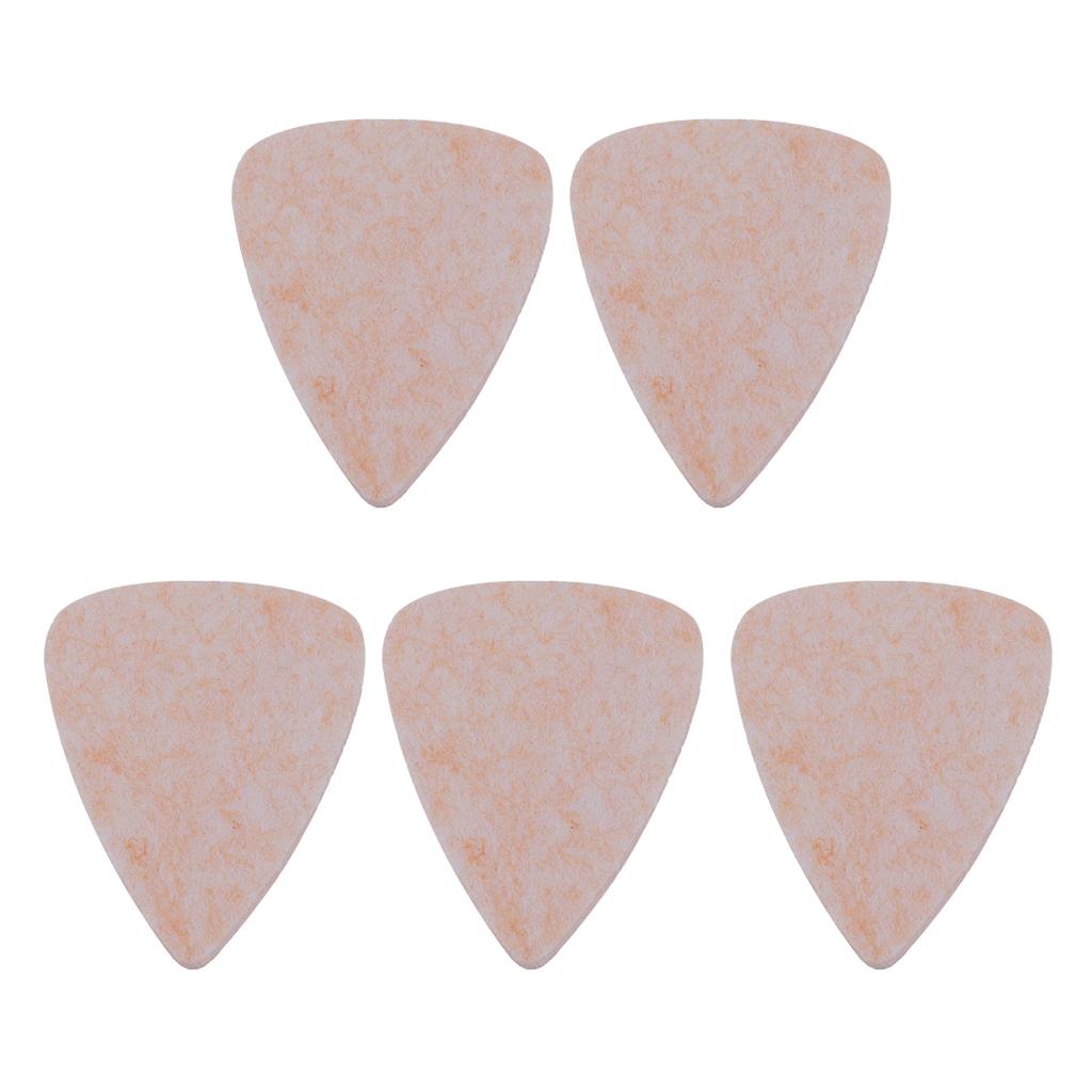 Pack of 5 Felt Classical Guitar Plectrum Picks Orange
