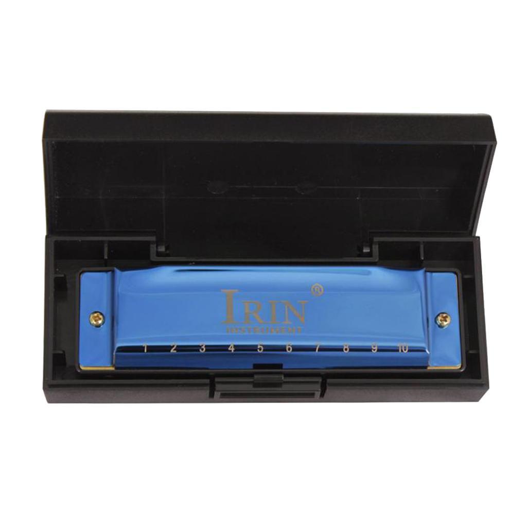 High-end 10 Hole 20 Tones Professional Blues Harmonica Royal Blue