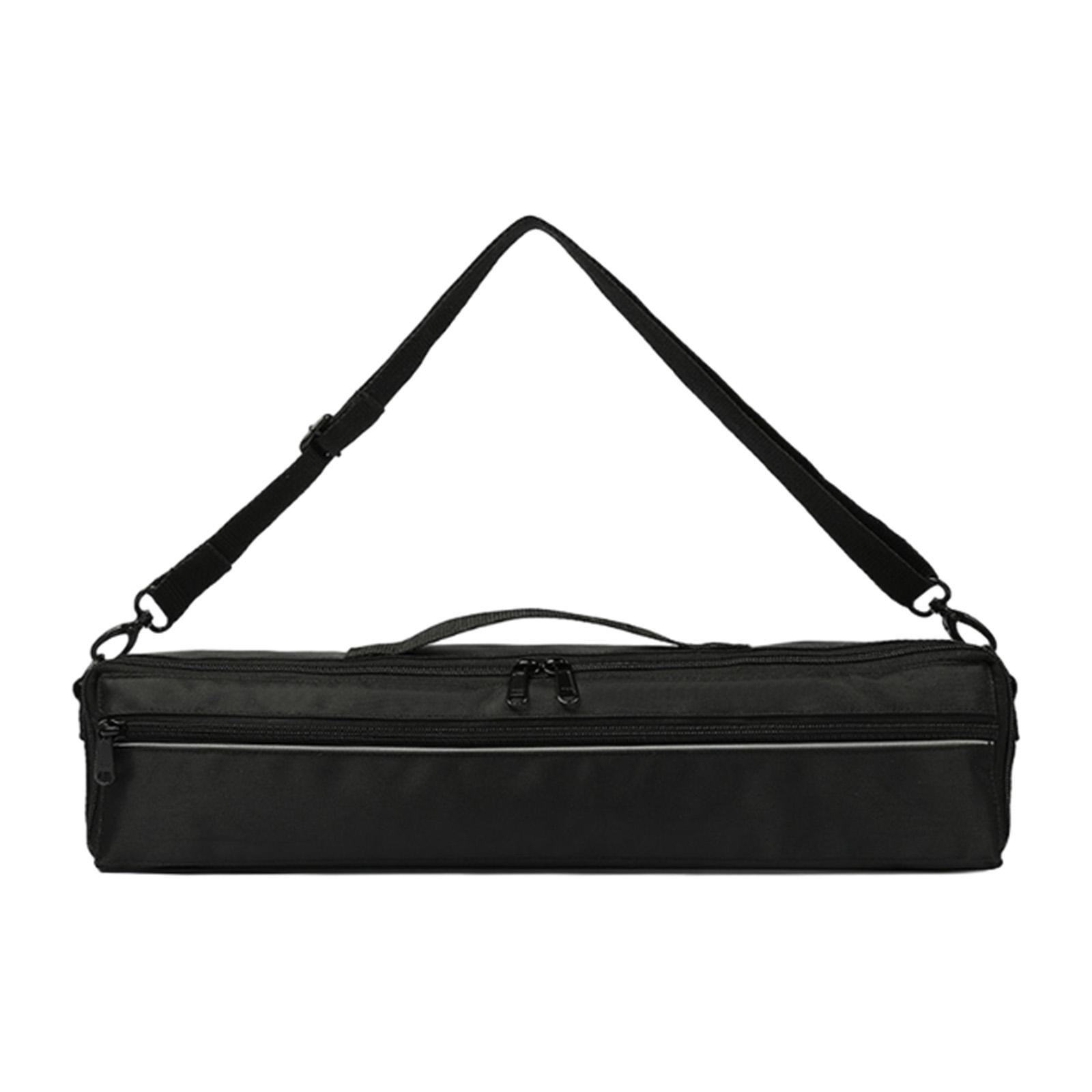 16 Holes Flute Case Cover Carrying Bag Black Plushed with Shoulder Strap