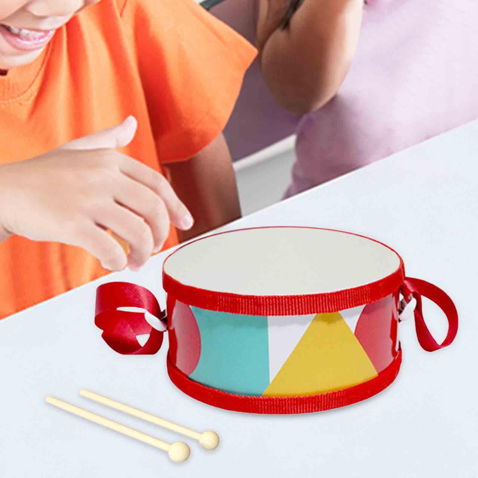 Hand Drum Music Educational Toy Practicing Durable Activities Montessori Toy Red