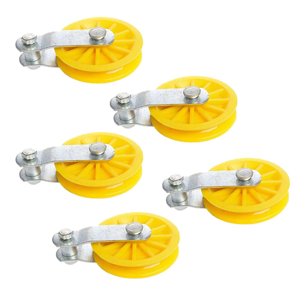 5pcs Heavy Duty Steel Single Wheel Swivel Lifting Rope Pulley Block 87