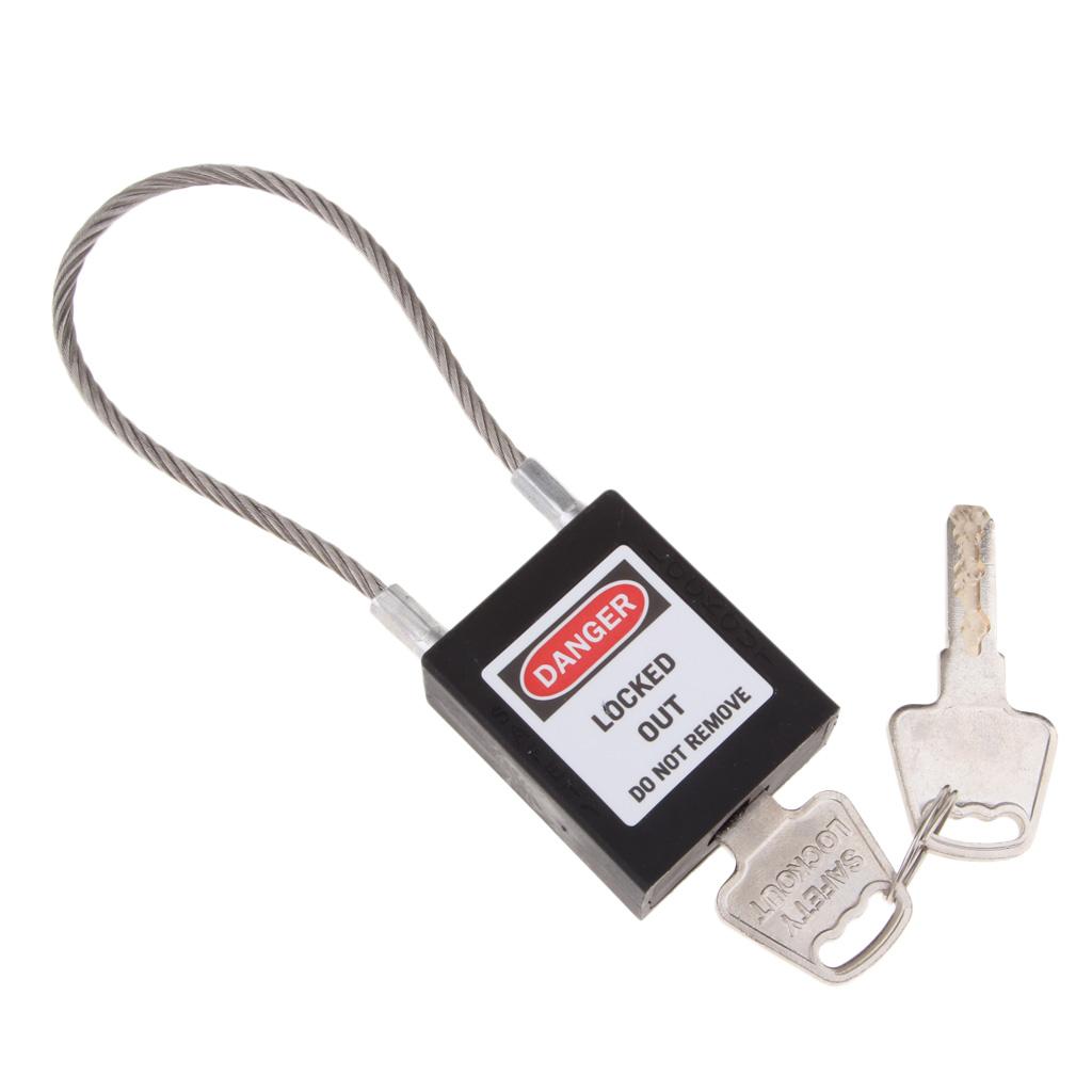 Cable Safety Padlock Lockout Black