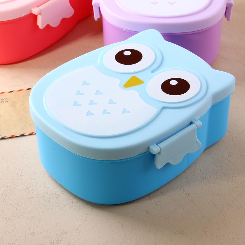 Cartoon 2 Compartment Bento Lunch Box Containers Blue