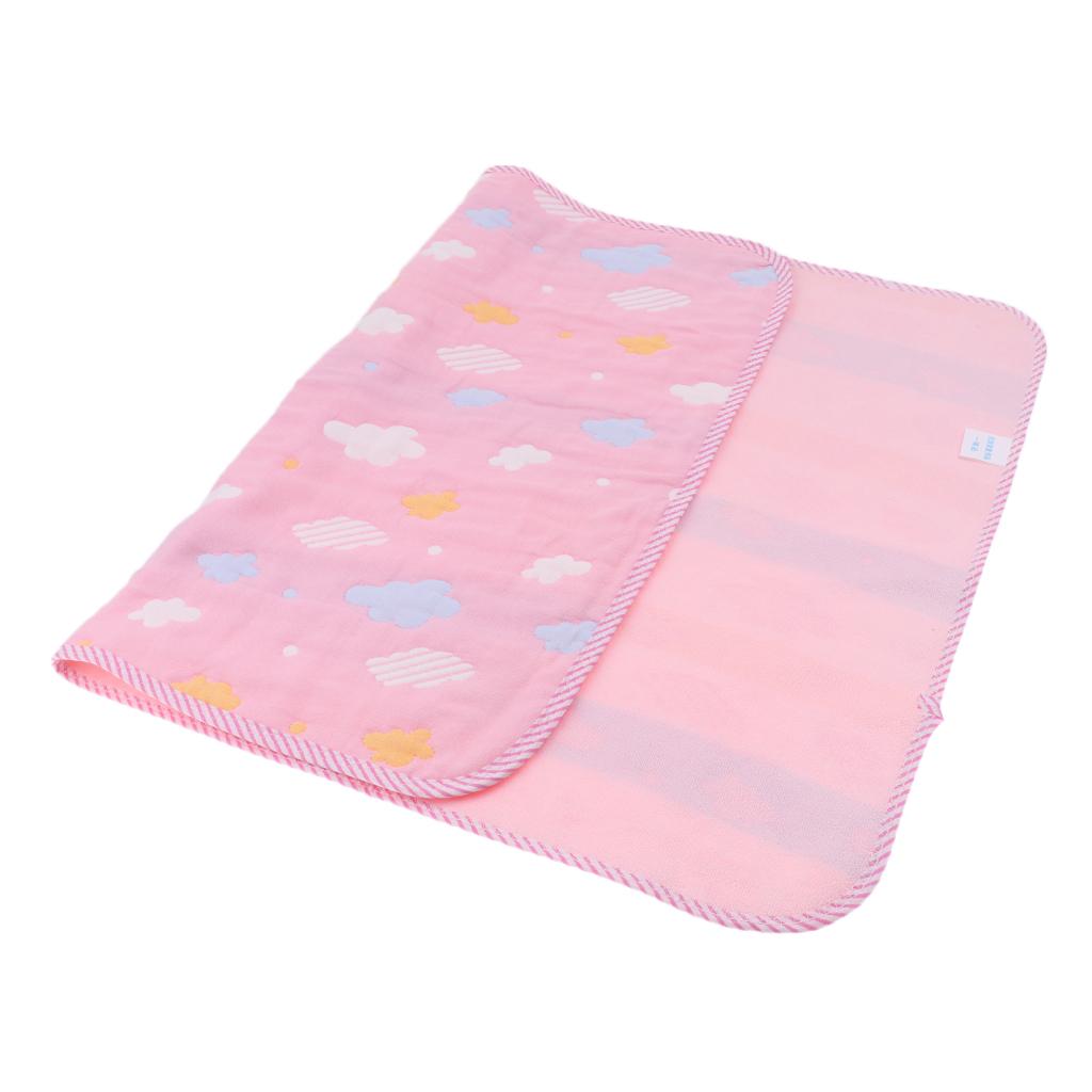 Baby Six-Layer Gauze Padding Mattress Changing Diaper Pad  Pink cloud  50x70cm