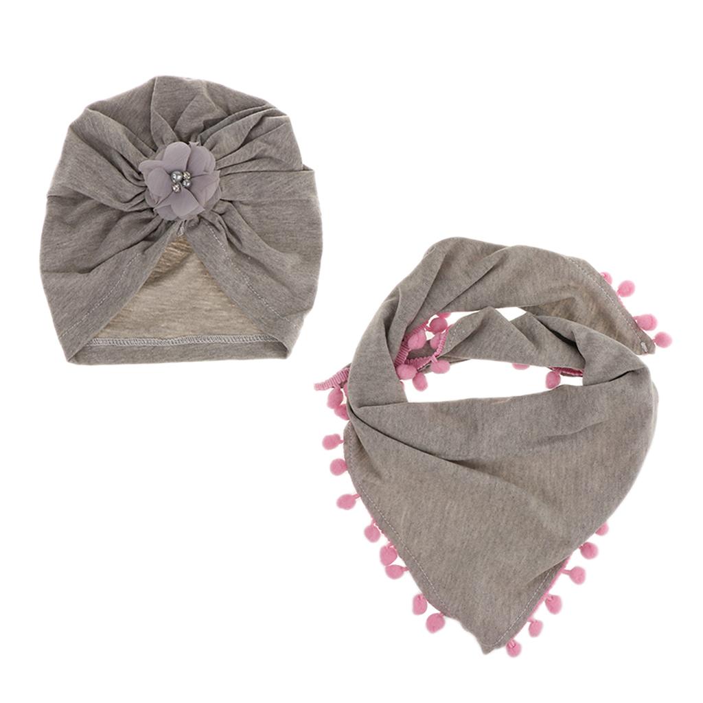 Baby Hats Bibs Tire Infant Toddler Caps 6-12Months Boy Girl Grey