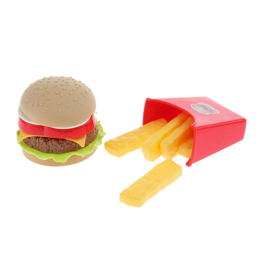 Simulation Kitchen Play Food Snack Role Play Pretend Toy Hamburger Chips