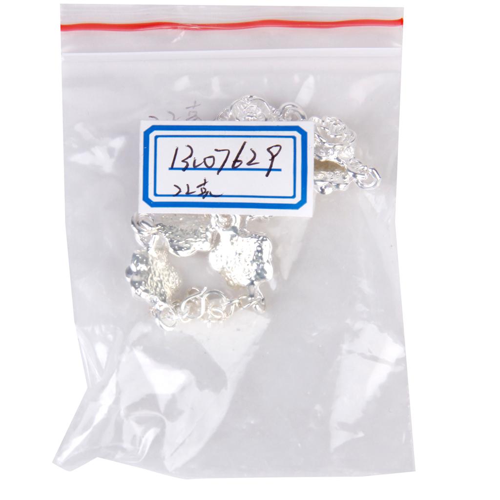 Women Silver Plated Alloy Rose Flower Cuff Bracelet Wristband Adjustable