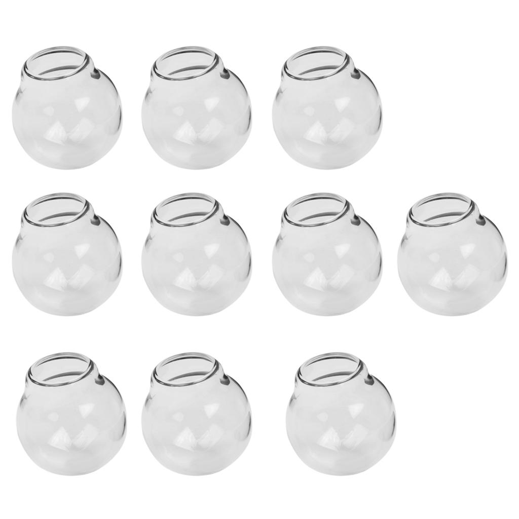 Globe Glass Bottle Ring Pendant Locket 25m Ball 14mm Mouth 10PCS Clear