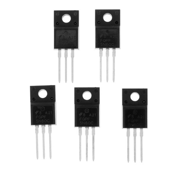 5pcs N-Channel Power MOSFET 5N60 Low Gate Charge 4.5A 600V