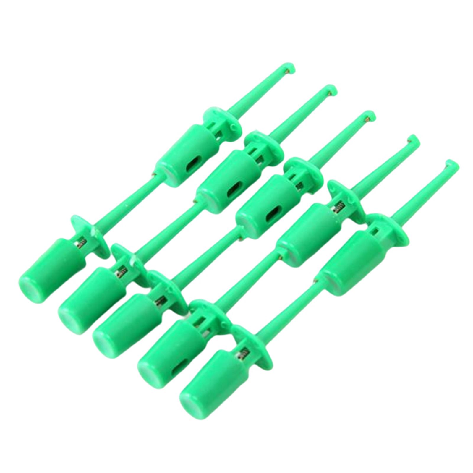 10 x Mini Test Hook Probe Spring Clip for PCB SMD IC Green