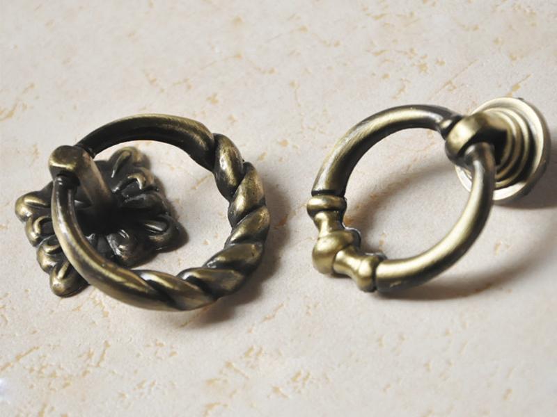 Tür Schublade Griff Ring 2x Metall Möbelgriffe Schrank Kommode Zuggriff 