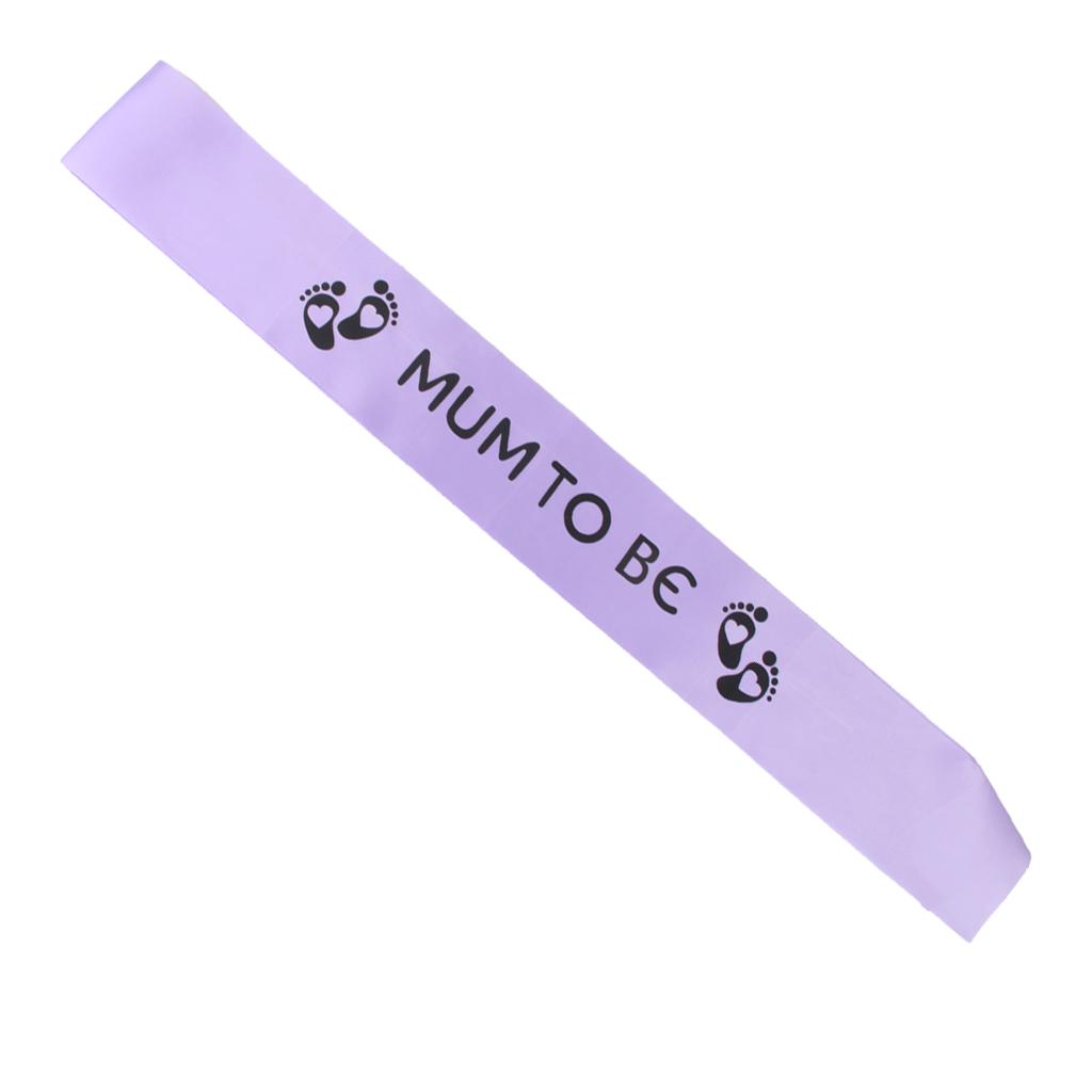 Baby Shower Party Satin Sash Fancy Dress Mum to be Purple