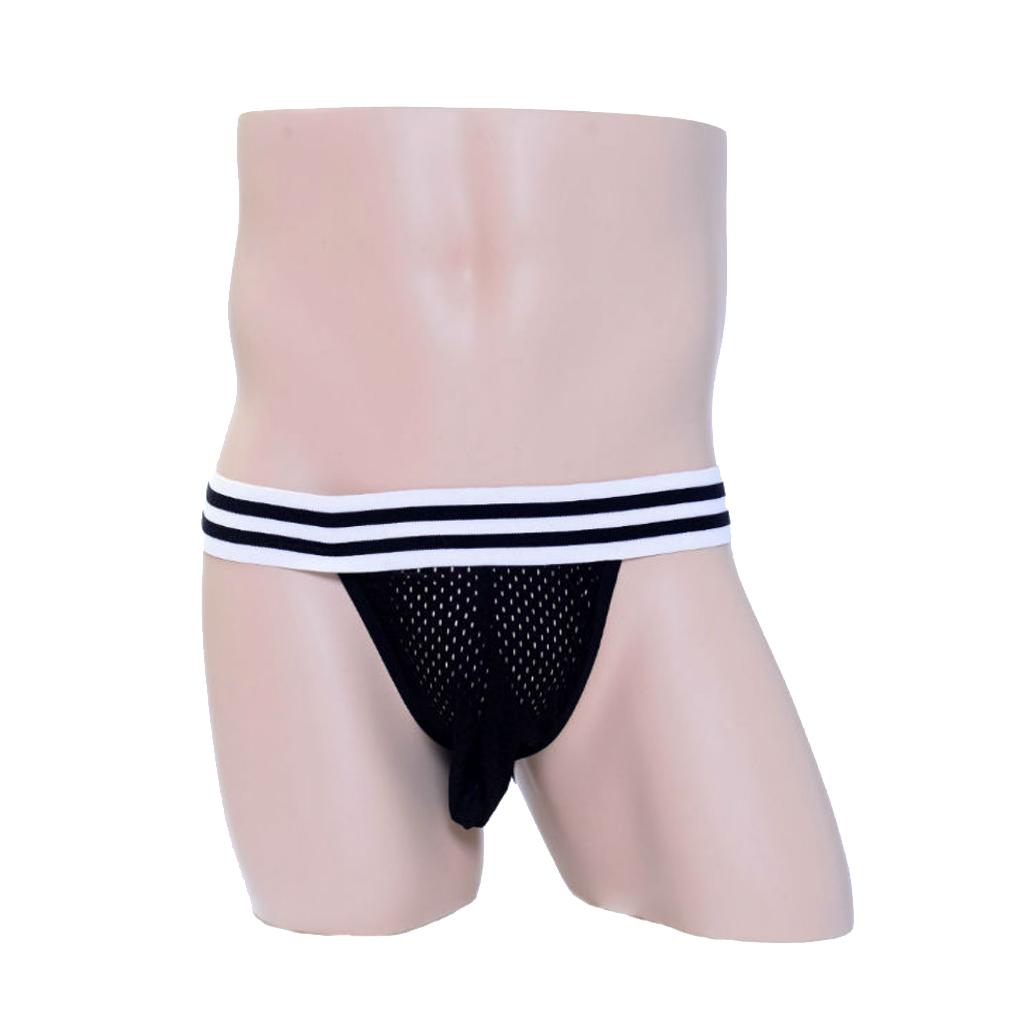 Fashion Sexy Men's Black Pouch Underwear Thongs Joskstrap