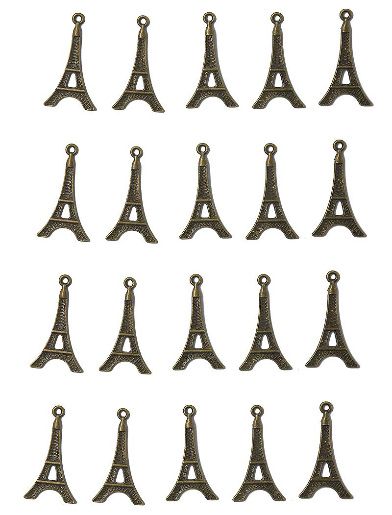 20pcs Antique Bronze Alloy Eiffel Tower Jewelry Making Charms Pendant